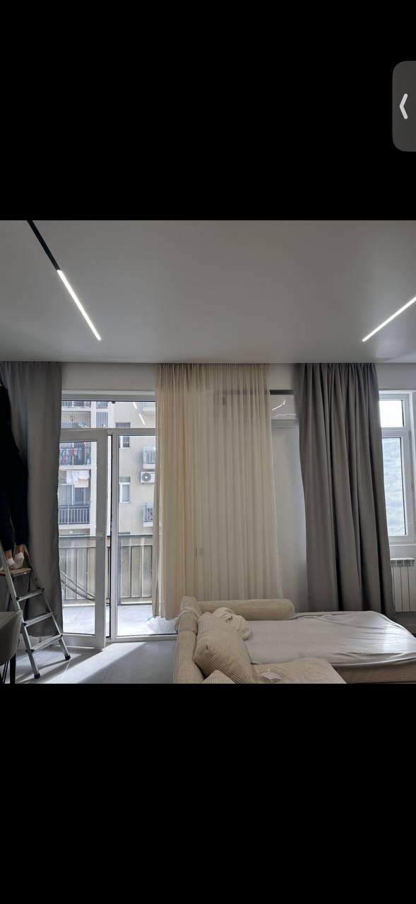 Тюль молочный б/у