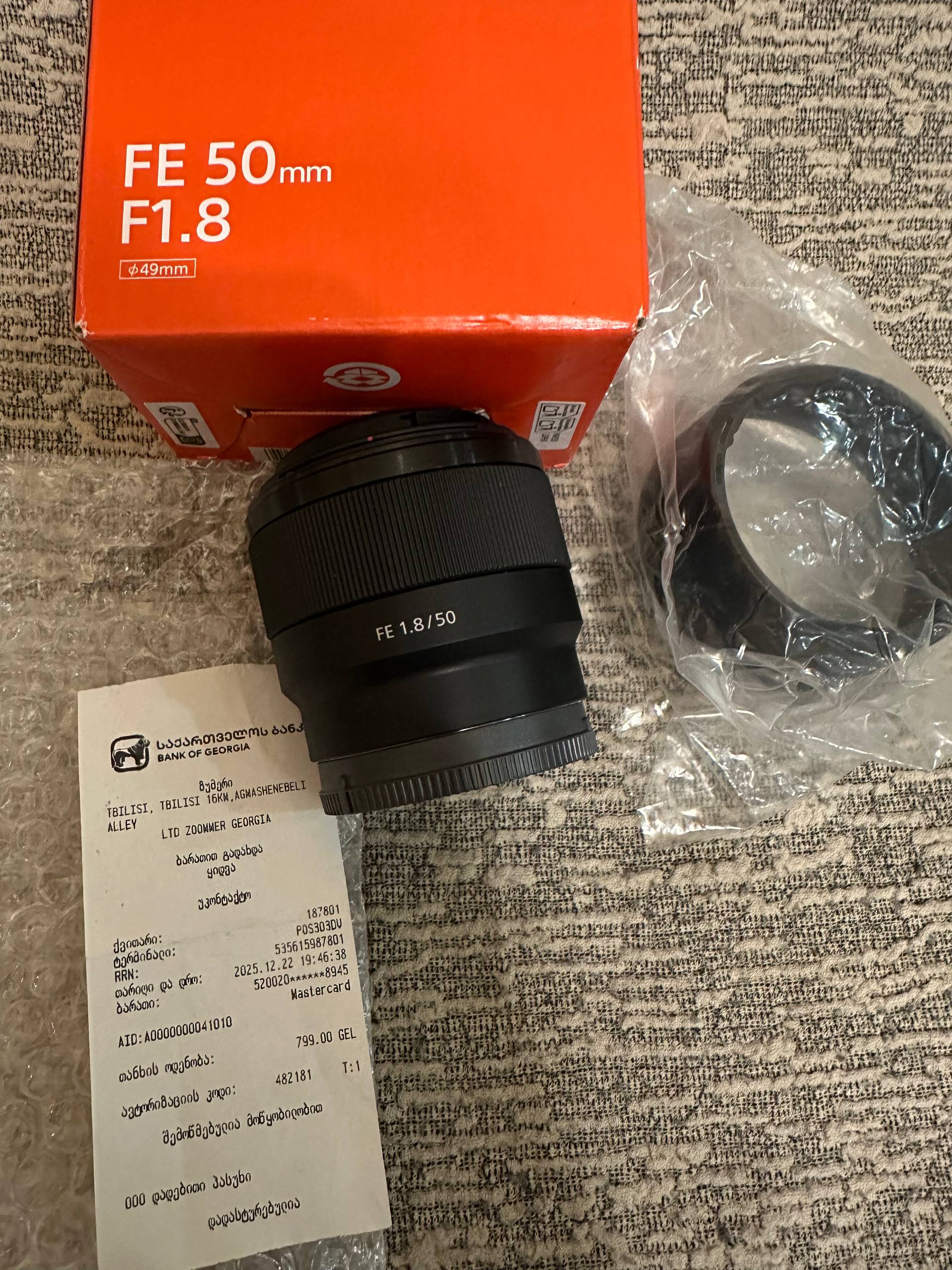 Sony fe 50 1.8 объектив новый