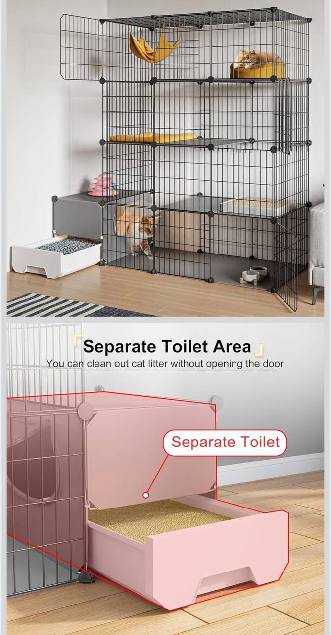 Вольер для котов с встроенным лотком