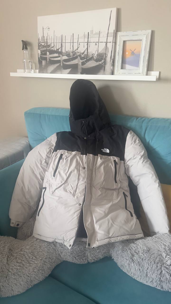 Мужская куртка теплая серая с черным XXL