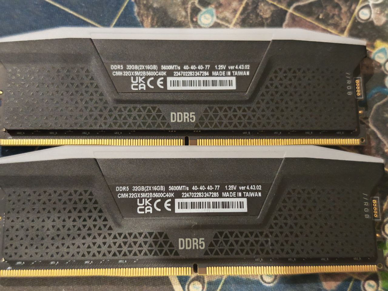 ОЗУ Corsair DDR5 32Gb (2x16Gb). 5600 MT/s