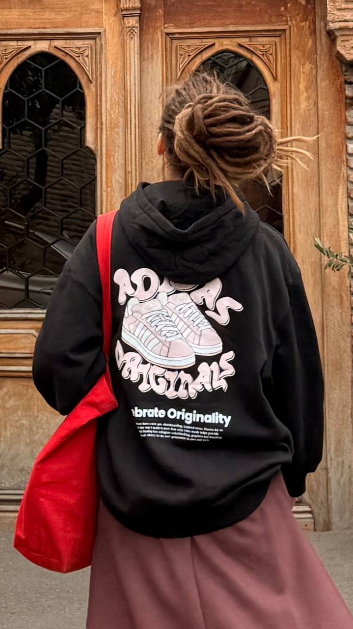 Черный худи adidas