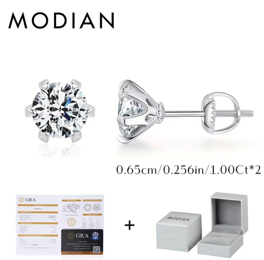 Серьги-гвоздики S925, цвет D