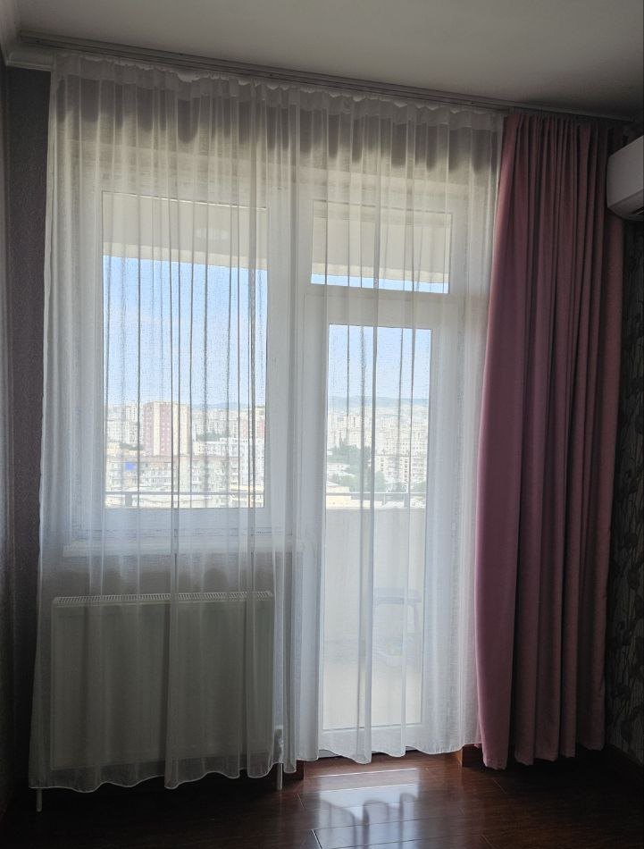 Тюль светло-коричневая