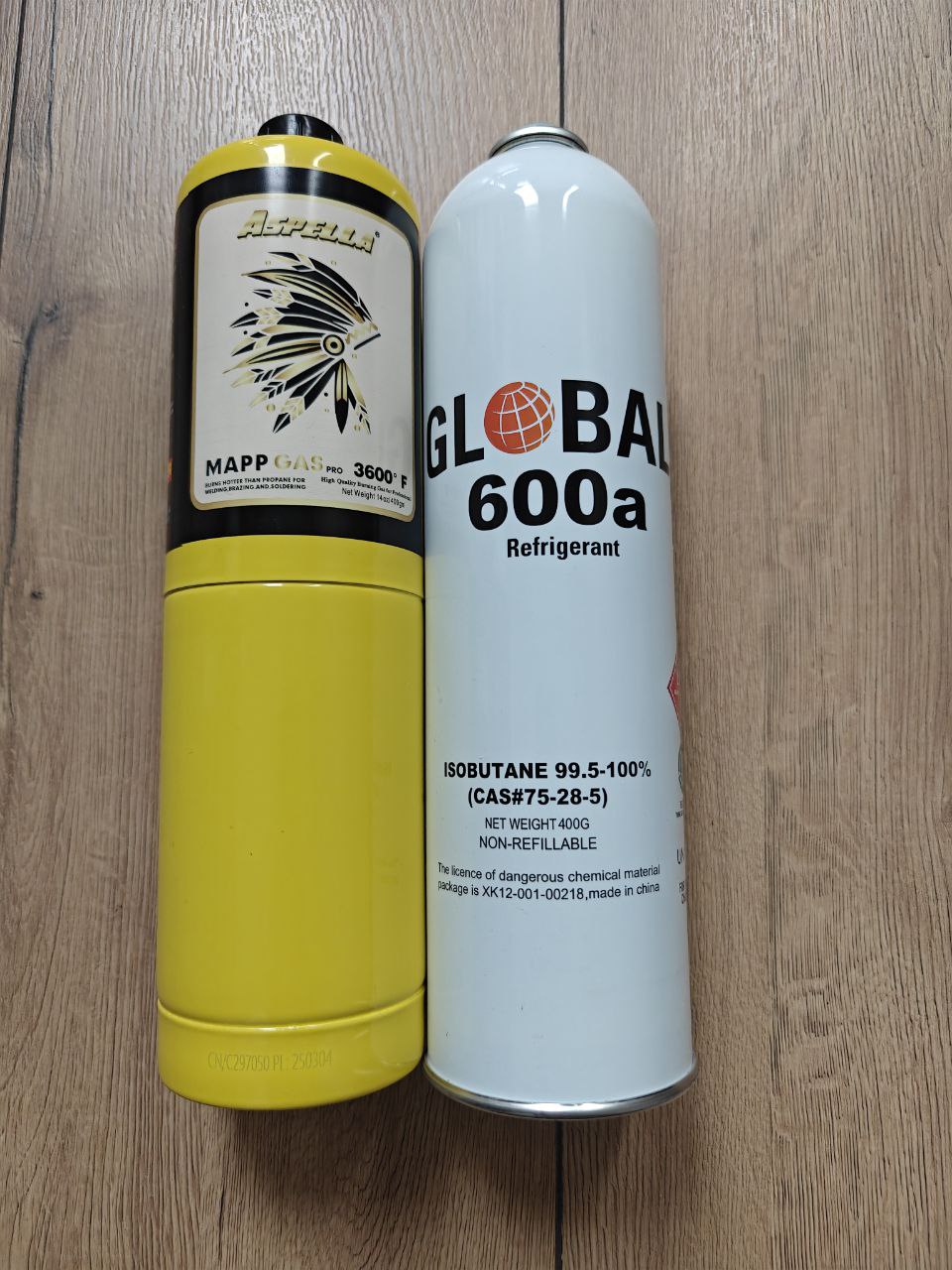 Баллон с MAPP газом и хладагентом 600a