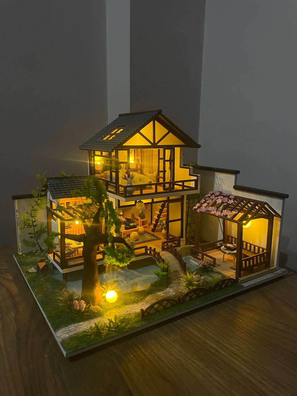 Диорама японский сад с подсветкой