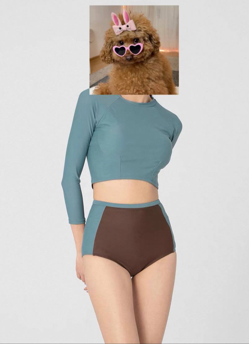 Светло-зеленый пляжный вязанный костюм