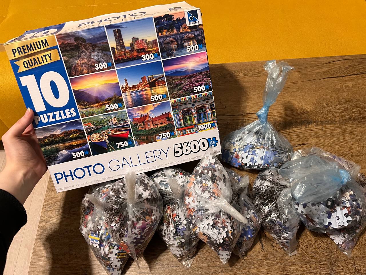 Пазлы разных размеров в одной коробке