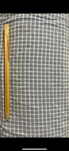 Жатый хлопок (сирсакер) голубая клетка