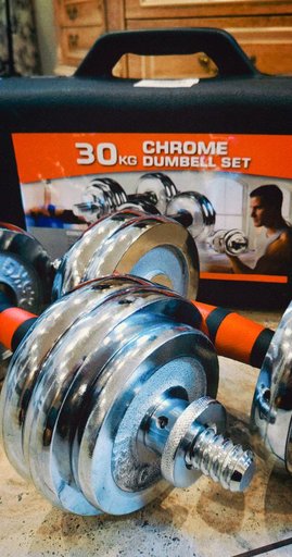 Набор из двух гантелей 30 кг Chrome Dumbell Set