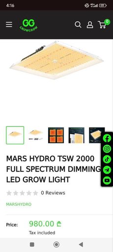 2 лампы mars hydro tsw2000 по 300ватт