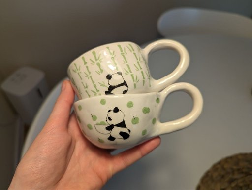Чашки с пандами, 100 мл, ручная работа