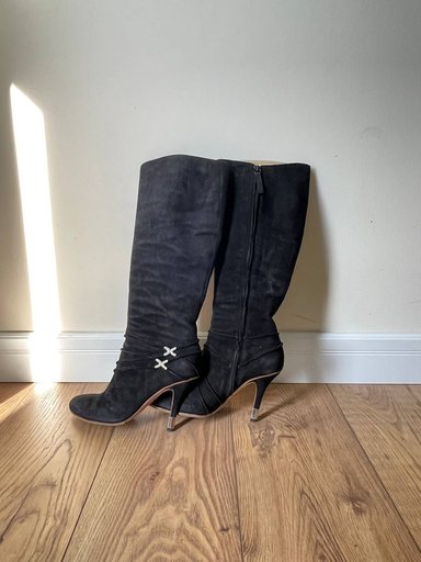 Винтажные замшевые сапоги Giuseppe Zanotti Design