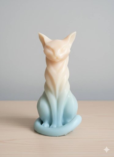 Авторская фигурка кошки с градиентом