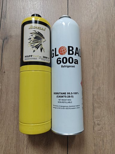 Баллон с MAPP газом и хладагентом 600a