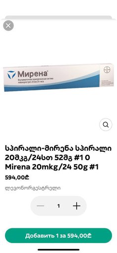 Спираль Mirena от Bayer